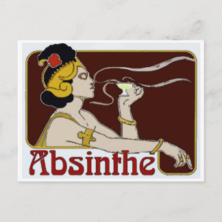 Absinthe, Woman Sipping Postcard
