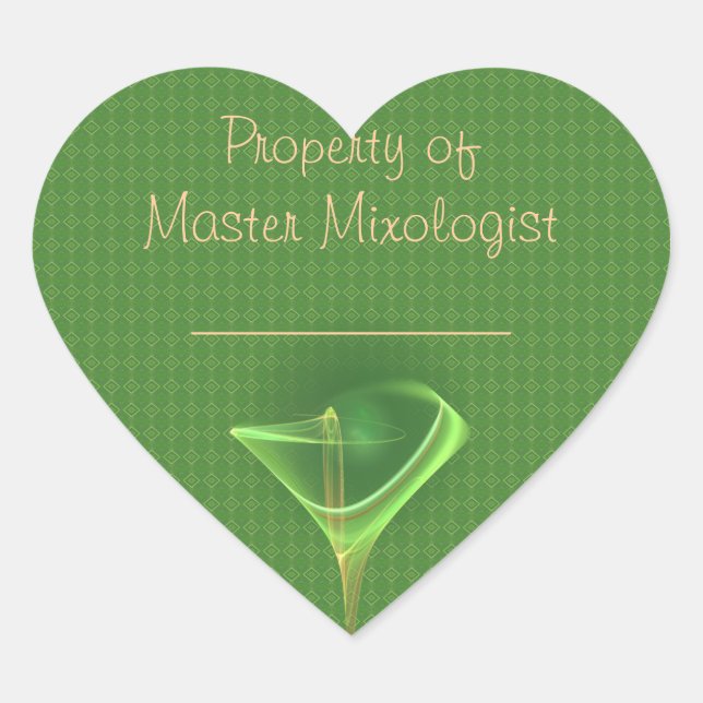 Absinthini Faery Martini Art Heart Sticker (Front)