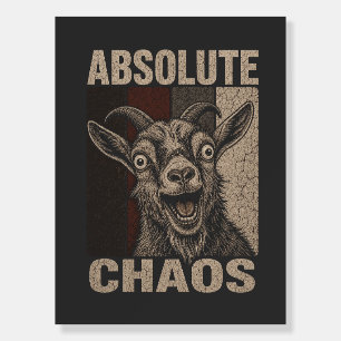 Absolute Chaos Screaming Goat Funny Retro Design Foam Board