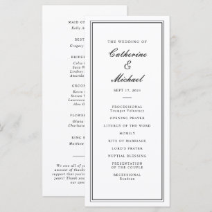 Absolute Classic Script Black and White Wedding Program