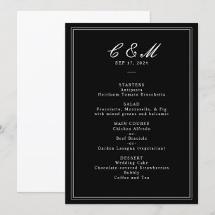 Absolute Classic Script Black and White Wedding Program