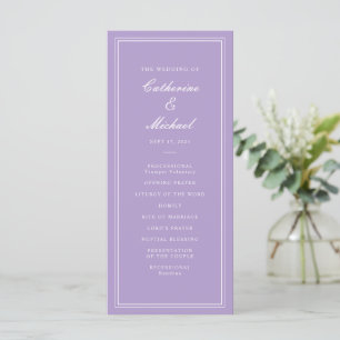 Absolute Classic Script Lavender Wedding Program