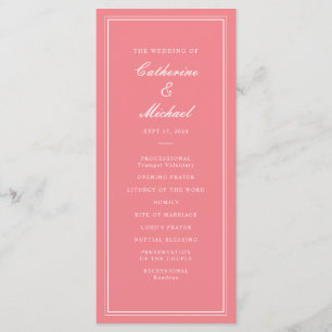 Absolute Classic Script Peachy Pink Wedding Program