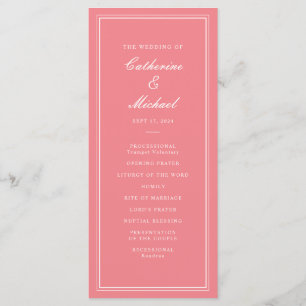 Absolute Classic Script Peachy Pink Wedding Program