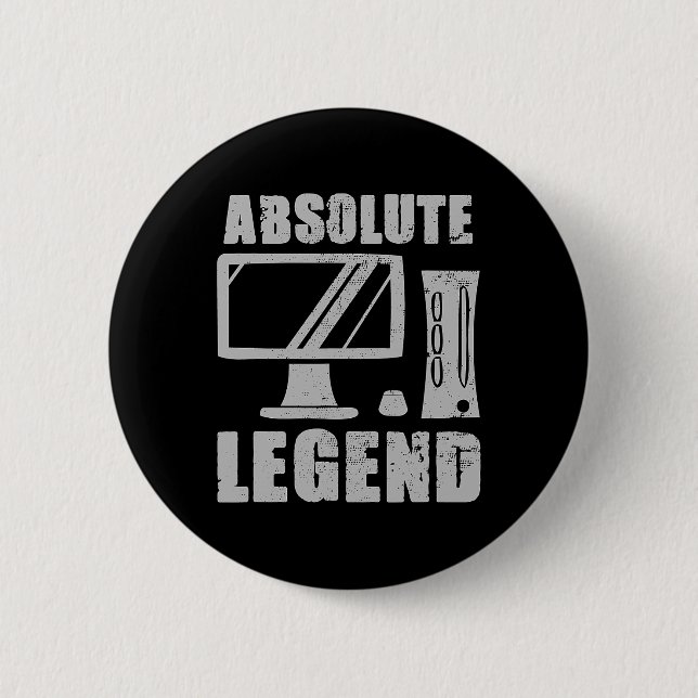 Absolute Legend Funny Video Game Player Quote Pc G Button (Front)