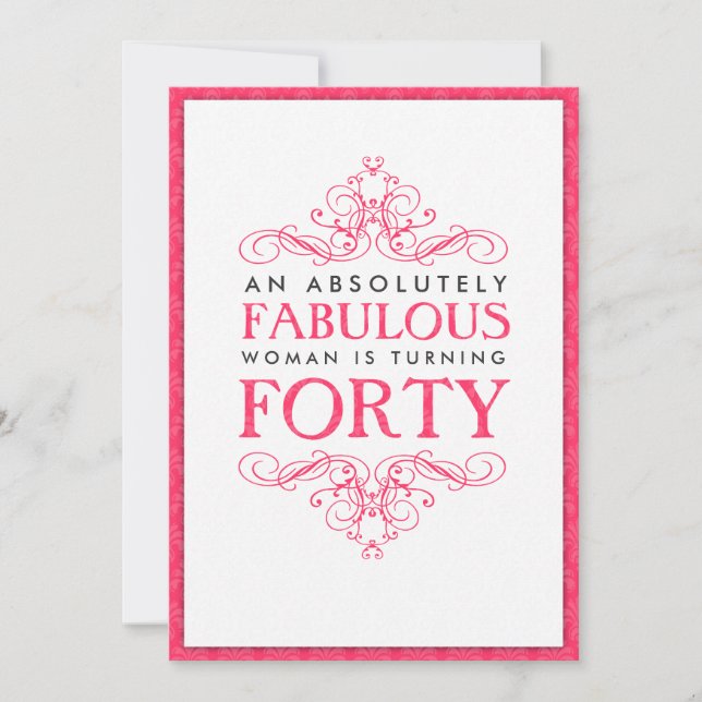 Absolutely Fabulous 40th Birthday Party Invitation (Front)