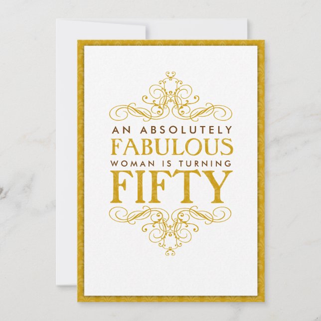 Absolutely Fabulous 50th Birthday Party Invitation (Front)