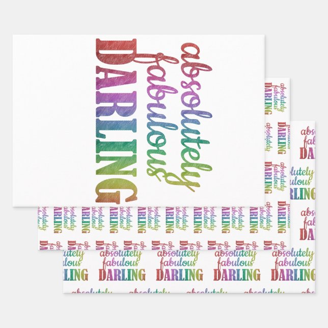 Absolutely Fabulous Darling Wrapping Paper – Glam  (Set)