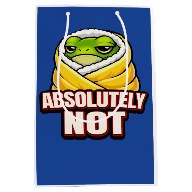Absolutely Not Frog – Funny Lazy Frog Meme Medium Gift Bag (Front)