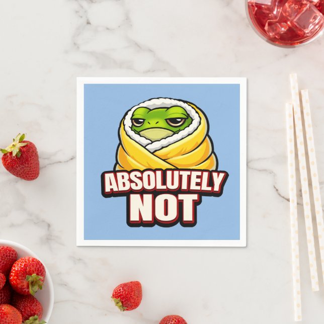 Absolutely Not Frog – Funny Lazy Frog Meme Napkins (Insitu)