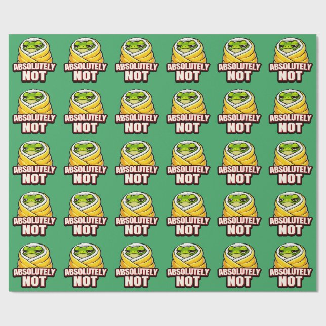 Absolutely Not Frog – Funny Lazy Frog Meme Wrapping Paper (Flat)