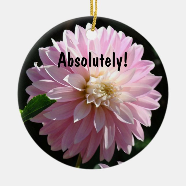 Absolutely! oranment Pink Dahlia Boss gifts Ceramic Ornament (Front)