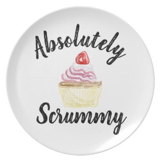 Absolutely Scrummy Cupcake Melamine Plate