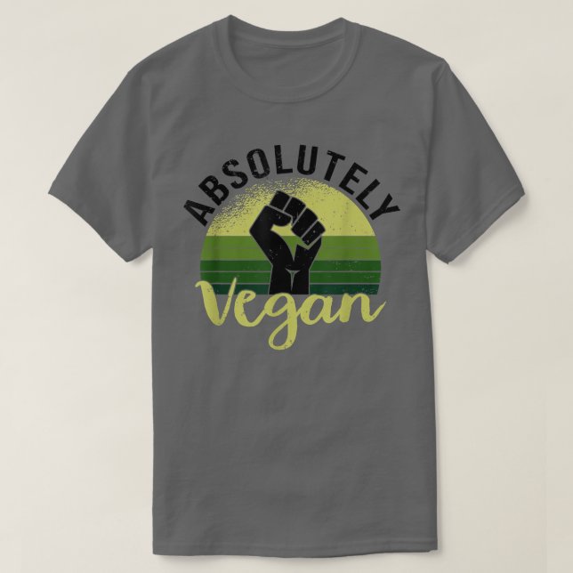 Absolutely Vegan Funny Vegan & Vegetarian T-Shirt (Design Front)