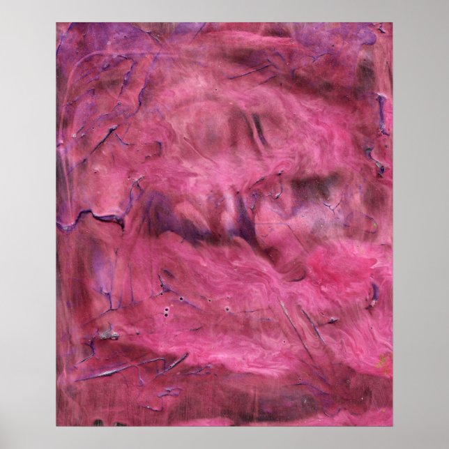 Absorb Vibrant Red Acrylic Abstract Poster Print (Front)