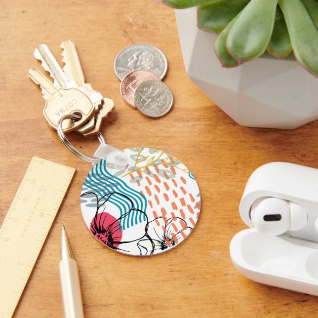 absract design magnet flowers keychain (Desk)