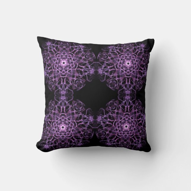 absract dynamic fractal mandala texture throw pillow (Front)