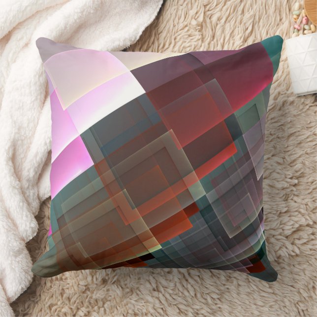 Absract geometric textured decoration throw pillow (Blanket)