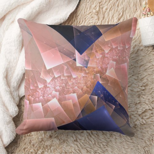 Absract geometric textured fractal decoration throw pillow