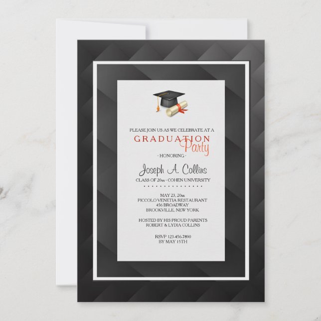 Abstact Black and Gray Invitation (Front)