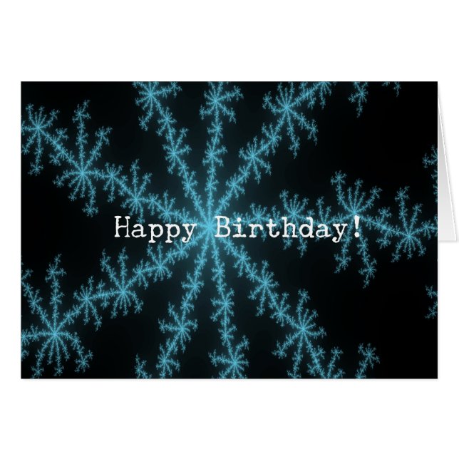 Abstact Blue Snowflake, Birthday Cards (Front Horizontal)