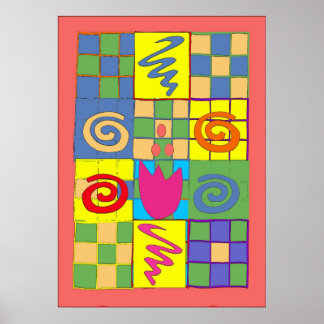 Abstact Design in Squares Poster
