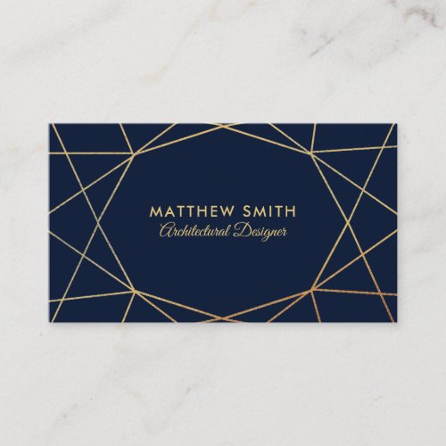 Abstact Geometric Gold Lines Modern Business Card