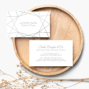 Abstact Geometric Silver Lines Modern Business Car Card