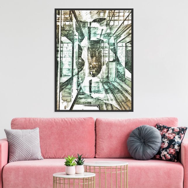 abstact submarine canvas print (Insitu(LivingRoom))