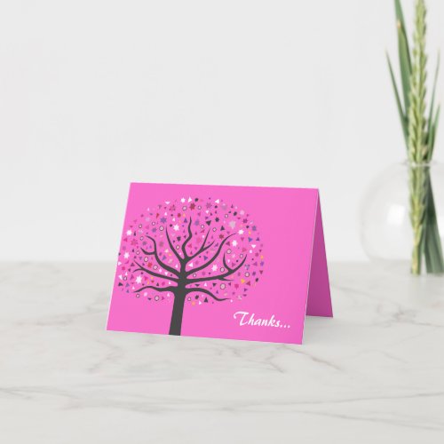 Abstact Tree of Life Baby Naming Thank You Card