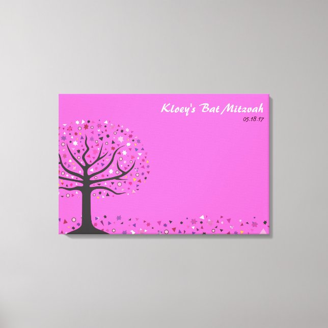 Abstact Tree of Life Bat Mitzvah Sign In Board (Front)