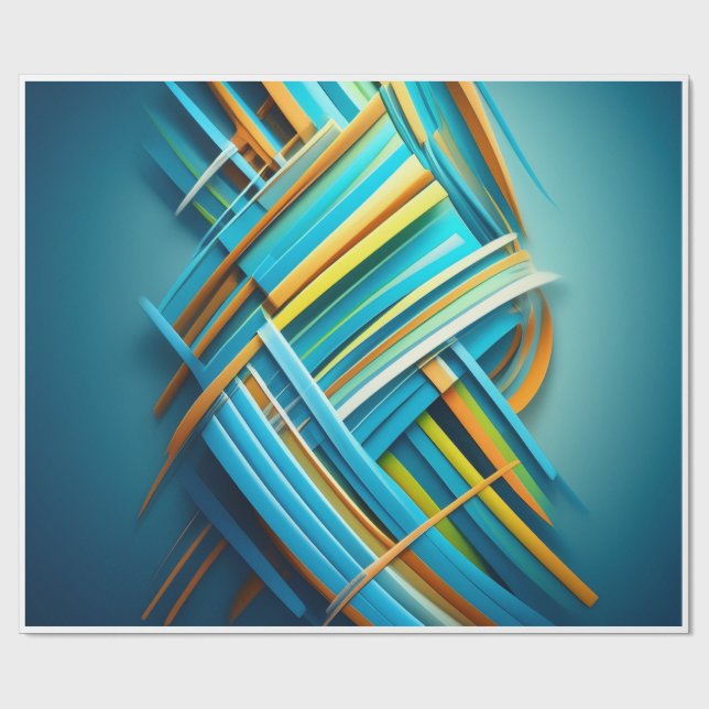 abstarct design Blue Wrapping Paper (Flat)