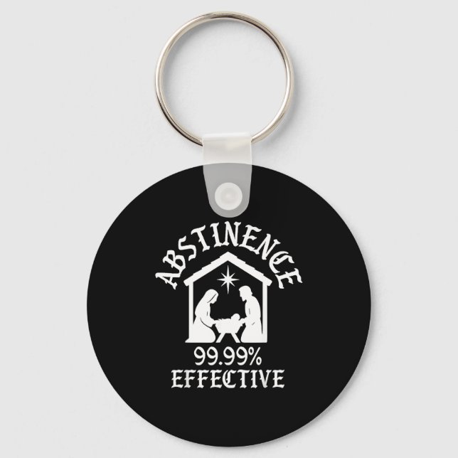 Abstinence 99.99 Percent Effective Nativity Christ Keychain (Front)