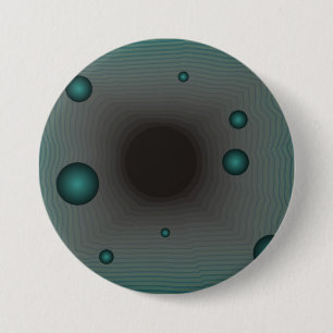Abstr Fantasy Green Black Wormhole Science Fiction Button