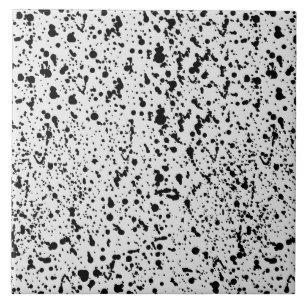 Abstrack Black and White Dots Polka Pattern Ceramic Tile