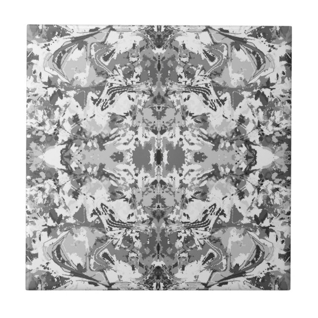 Abstrack Black and White Exclusive Fashion Pattern Ceramic Tile (Front)