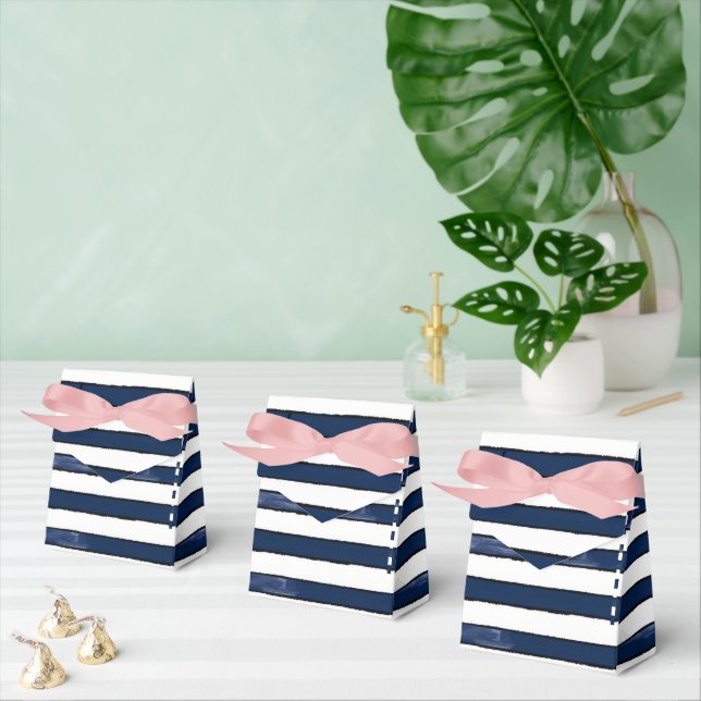 Abstrack navy Stripes Seamless  Favor Boxes (Multiple)