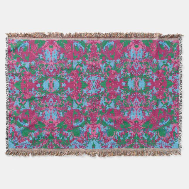 Abstrack Tropical Exclusive Pattern Throw Blanket (Front)