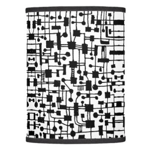Abstract 020517 - Black on White Lamp Shade