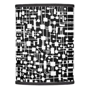 Abstract 020517 - White on Black Lamp Shade