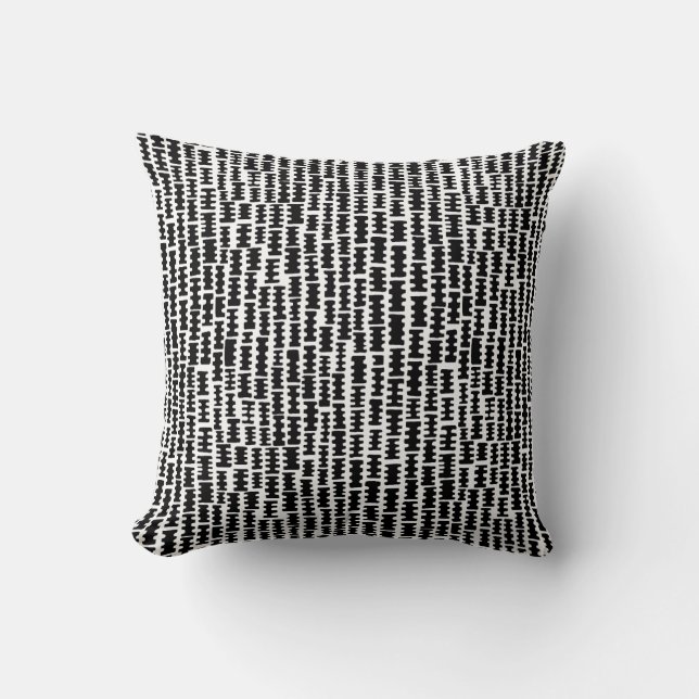 Abstract 020712 - Black Throw Pillow (Front)
