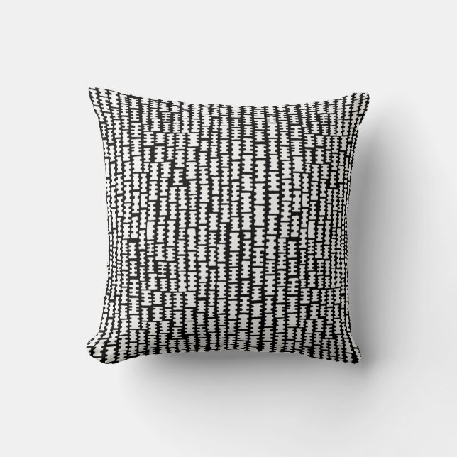 Abstract 020712 - White on Black Throw Pillow (Front)