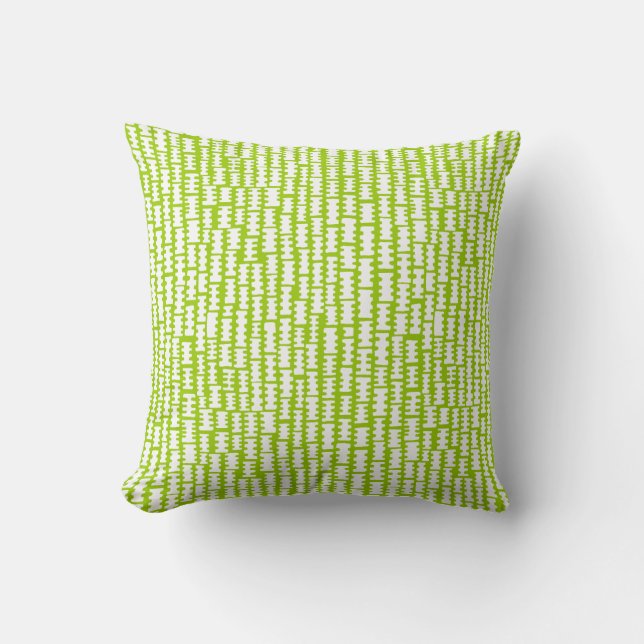 Abstract 020712 - White on Martian Green Throw Pillow (Front)