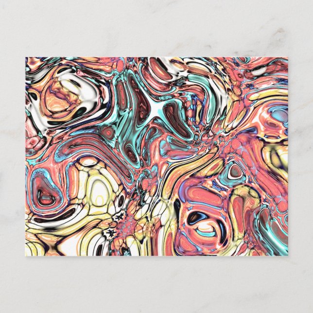 Abstract 02–Swirls and Puddles, Modified Postcard (Front)