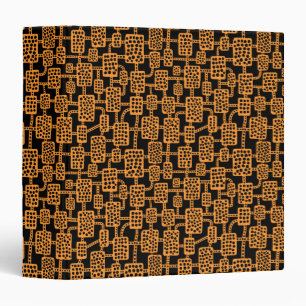 Abstract 041113 (1.5in) - Light Orange on Black 3 Ring Binder