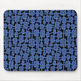 Abstract 041113 - Baby Blue on Black Mouse Pad
