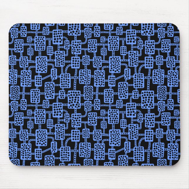 Abstract 041113 - Baby Blue on Black Mouse Pad (Front)