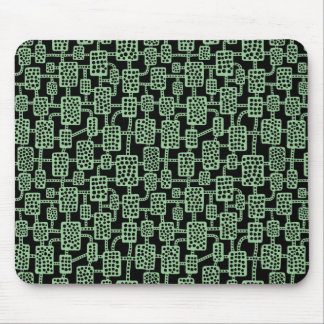 Abstract 041113 - Faded Green on Black Mouse Pad
