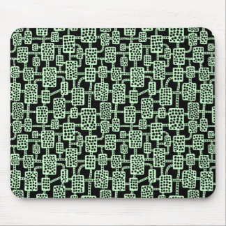 Abstract 041113 - Ghost Green on Black Mouse Pad