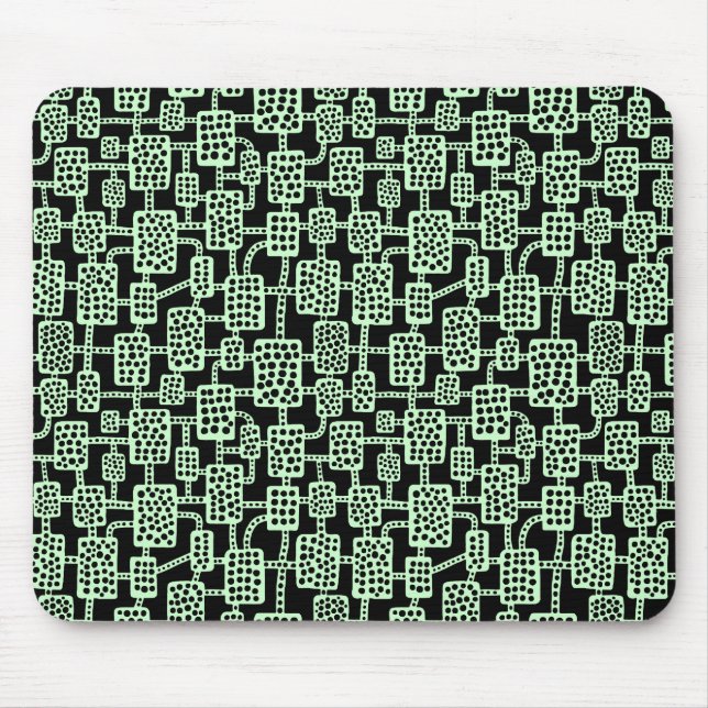 Abstract 041113 - Ghost Green on Black Mouse Pad (Front)